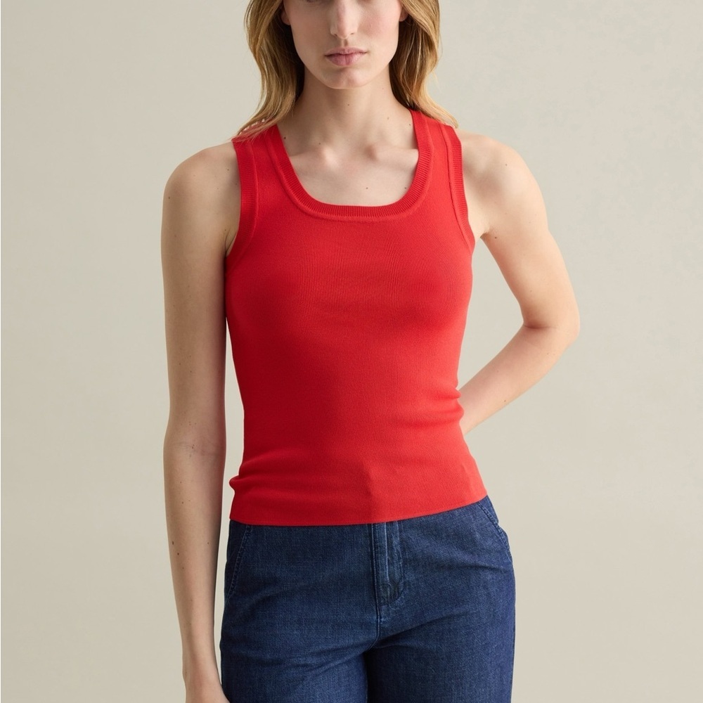Piombo Strawberry Red Women's Sweater Tank Top SZ. Large NEW